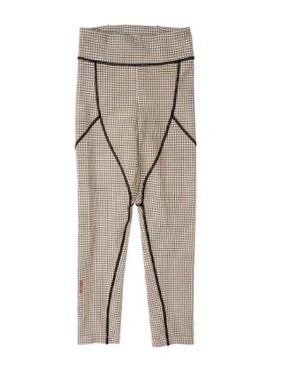 Pre-owned Fendi Plaid Print Skinny Leg Pants In Green/neutrals