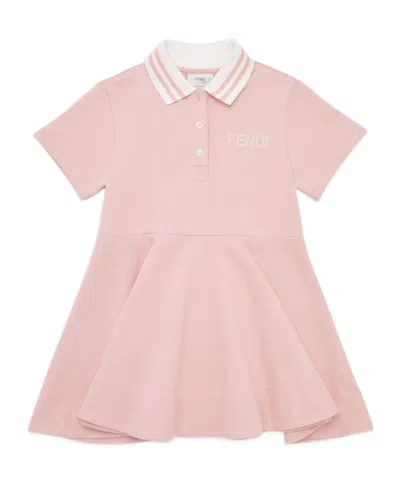 Fendi Plain Jersey Short-sleeved Dress In Pink