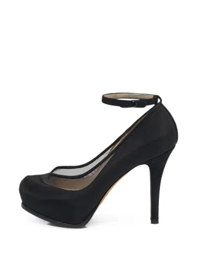 Pre-owned Fendi Platform Ankle-strap Pumps In Black