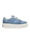 Fendi Low-top Sneakers With Contrast Stitching And Platform Sole In White