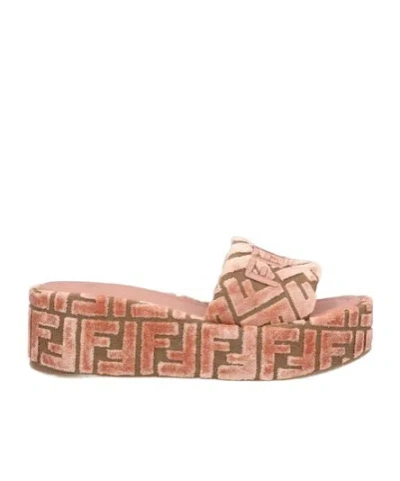 Fendi Platform Sandals In Brown