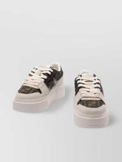 Fendi Platform Sole Jacquard Sneakers