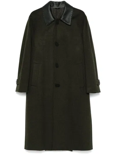 FENDI PLEAT-DETAIL COAT