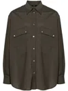 Fendi Wool Shirt With Back Yoke And Chest Pockets In Grün