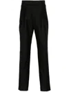 Fendi Pantalone In Misto Cotone E Canapa In Schwarz