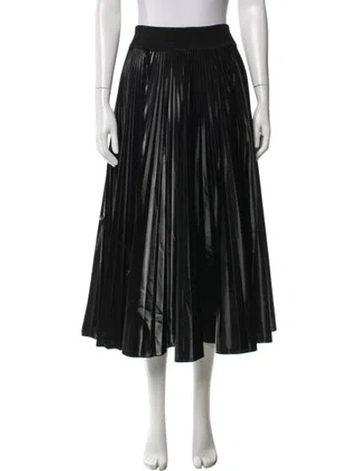 Pre-owned Fendi Pleated Accents Midi Length Skirt In Black