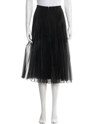 Pre-owned Fendi Pleated Accents Midi Length Skirt In Black