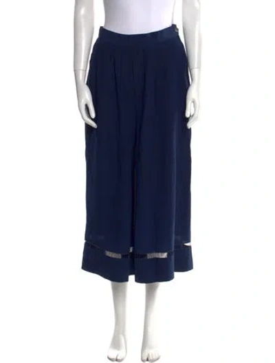 Pre-owned Fendi Pleated Accents Midi Length Skirt In Blue