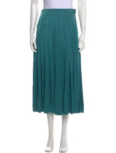Pre-owned Fendi Pleated Accents Midi Length Skirt In Blue