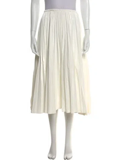 Pre-owned Fendi Pleated Accents Midi Length Skirt In Neutral