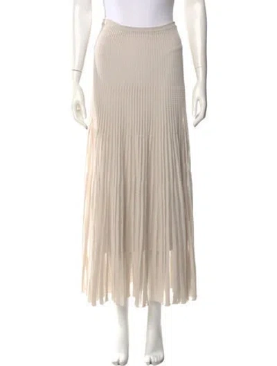 Pre-owned Fendi Pleated Accents Midi Length Skirt In Neutral