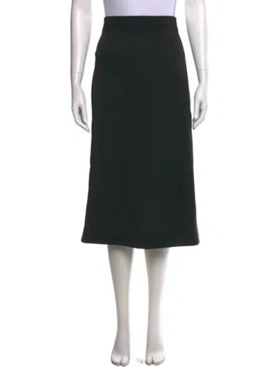 Pre-owned Fendi Pleated Accents Midi Length Skirt W/ Tags In Black