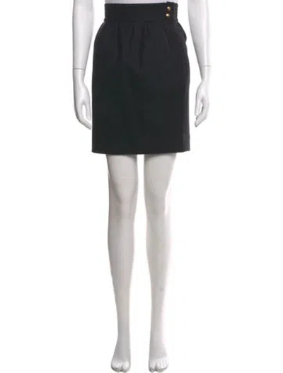 Pre-owned Fendi Pleated Accents Mini Skirt In Black