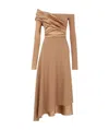 Fendi Pleated Dress In Brown