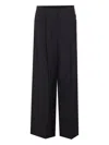 Fendi Women Black Wool And Mohair Wide-leg Trousers In Black