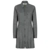 Fendi Pleated Long Sleeves Wool Dress In Grey