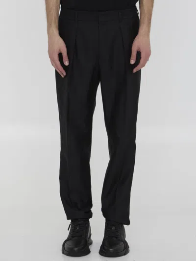 Fendi Pleated Trousers In Black