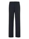 Fendi Night Blue Virgin Wool Trousers In Blue