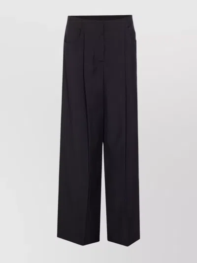 Fendi Pleated Wide-leg Trousers In Blue