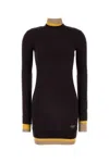 Fendi Plum Wool Blend Mini Dress For Women