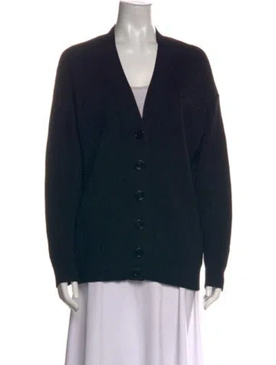 Pre-owned Fendi Plunge Neckline Sweater In Black