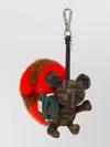 Fendi Multicolored Mink And Ff Canvas Charm In Brown