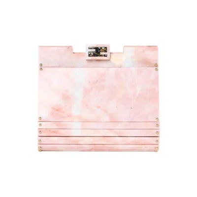 Pre-owned Fendi Pochette Small Marmorizzata Rosa In Pink