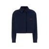 Fendi Denim Jacket With Front Embroidered Logo In Multi