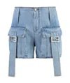 Fendi Pocket-detailed Denim Shorts In Blue
