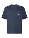 Fendi Crew-neck T-shirt With Zip Pocket In Blue