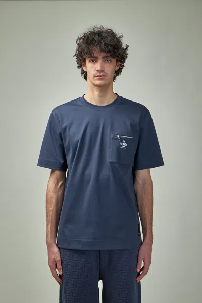 FENDI MEN'S CREWNECK COTTON T-SHIRT