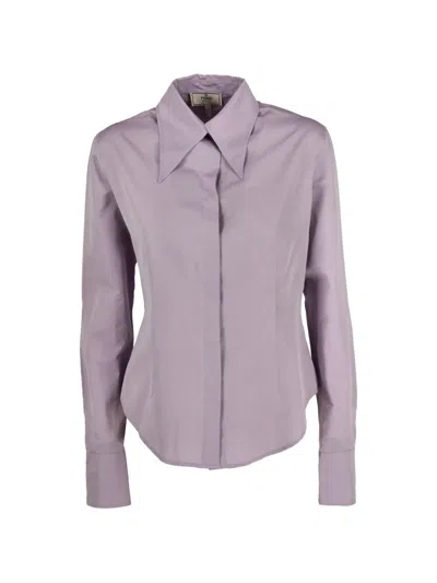 Pre-owned Fendi Point-collar Shirt In Purple
