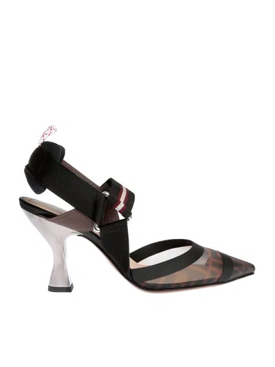 Fendi Pointed Colibrì Slingbacks In Brown