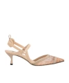 Fendi Colibri Lite Slingback In Pink Ff Mesh Women In Nude