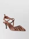 Fendi Pink Ff Velvet Colibrì Lite Slingback In Pink