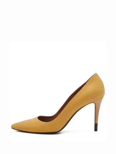 Pre-owned Fendi Pointed-toe Heeled Pumps In Yellow