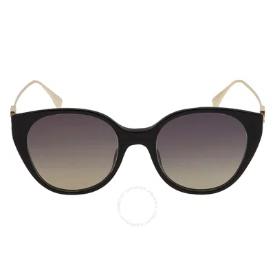 Fendi Polarized Smoke Cat Eye Ladies Sunglasses Fe40047i 01d 54 In Black