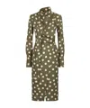 Fendi Policy-dotted Long-sleeved Dress In Green