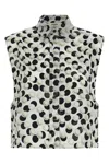 Fendi Cropped Top Dot Pattern Collared Sleeveless In Multi