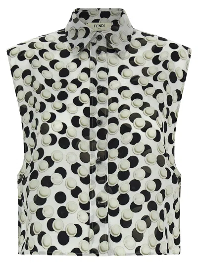 FENDI FENDI POLKA DOT CROP TOP