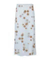 Fendi Sheer Tulle Midi Skirt With Metallic Embroidery In White