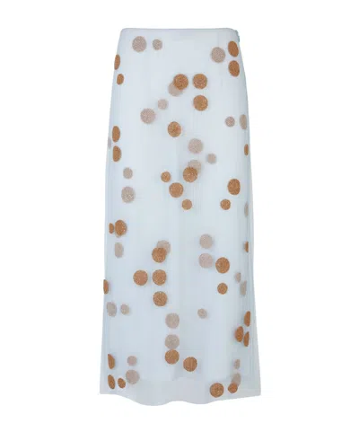 FENDI FENDI POLKA DOT EMBELLISHED TULLE MIDI SKIRT