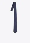 Fendi Polka Dot Jacquard Silk Tie In Blue