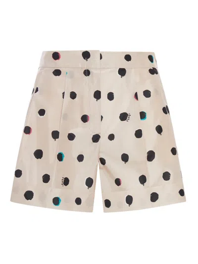 Fendi Polka Dot Moth Shorts In White