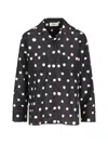 Fendi Long Sleeve Top Polka Dots Chest Pocket In Black