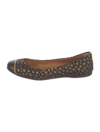 Pre-owned Fendi Polka Dot Print Ballet Flats In Black