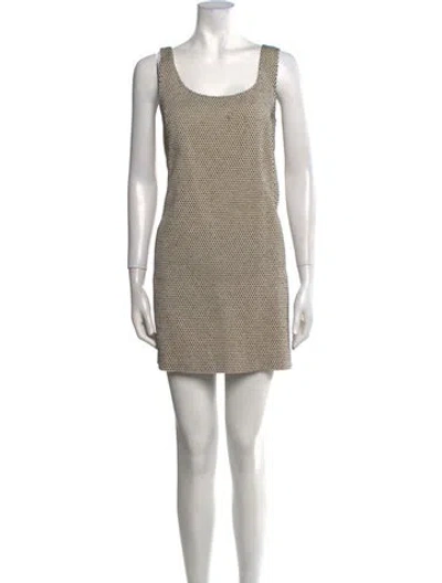 Pre-owned Fendi Polka Dot Print Mini Dress In Neutral