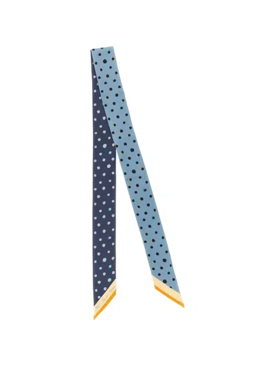 Fendi Multicolor Double-sided Printed Bandana Scarf In Blue