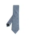 Fendi Falena Silk Tie Micro Dots Pattern Slim In Blue