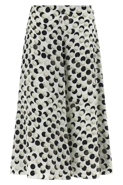 Fendi High Waist A Line Skirt Polka Dots In Multi